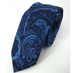 Ted Baker‎ London Mens Vibrant Blue Paisley Geometric Polyester Necktie